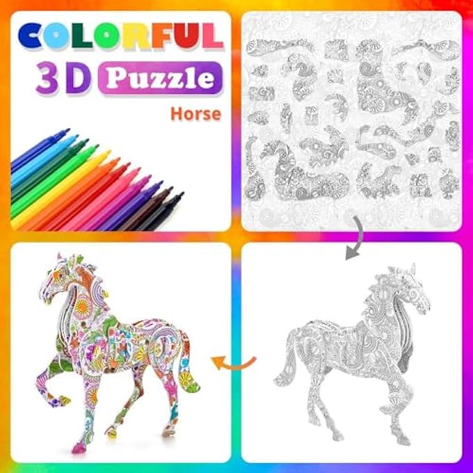 ART AND CRAFTS FOR 6-12 YEAR OLD GIRLS KIDS BOYS, GIRLS TOY AGE 5 6 7 8 3D PUZZLE GIFTS FOR GIRLS CRAFTS KITS FOR KIDS 9-12 YEAR OLD GIRL BOYS ART SUPPLIES FOR KIDS GIFT FOR 6-8 YEAR OLD - Image 2